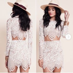 For Love and Lemons Lace Guava Set